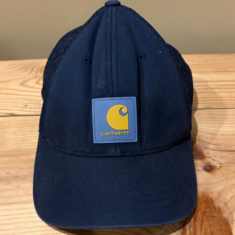 Carhartt Men’s Navy Blue Logo FlexFit Mesh Back Cap Preowned